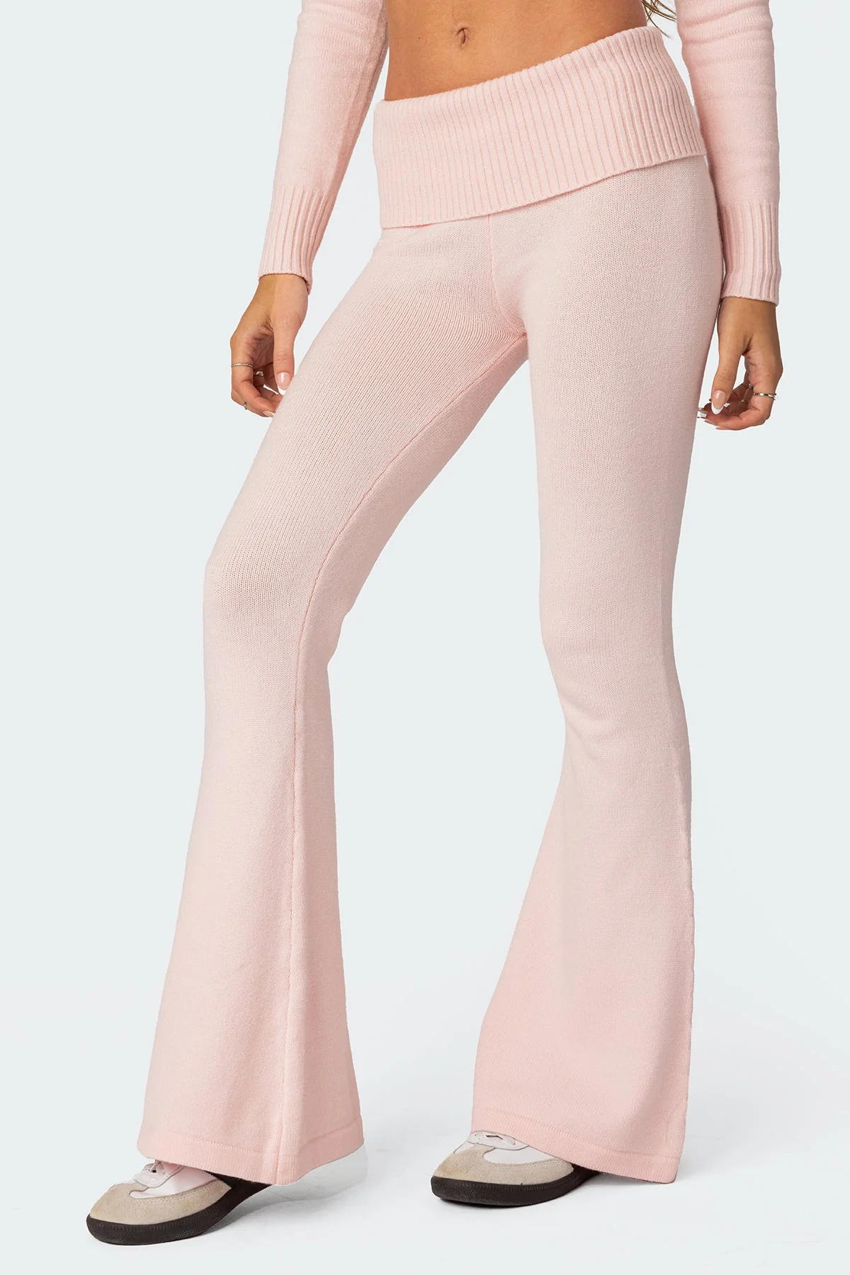 Desiree Knitted Low Rise Fold Over Trousers - Image 3