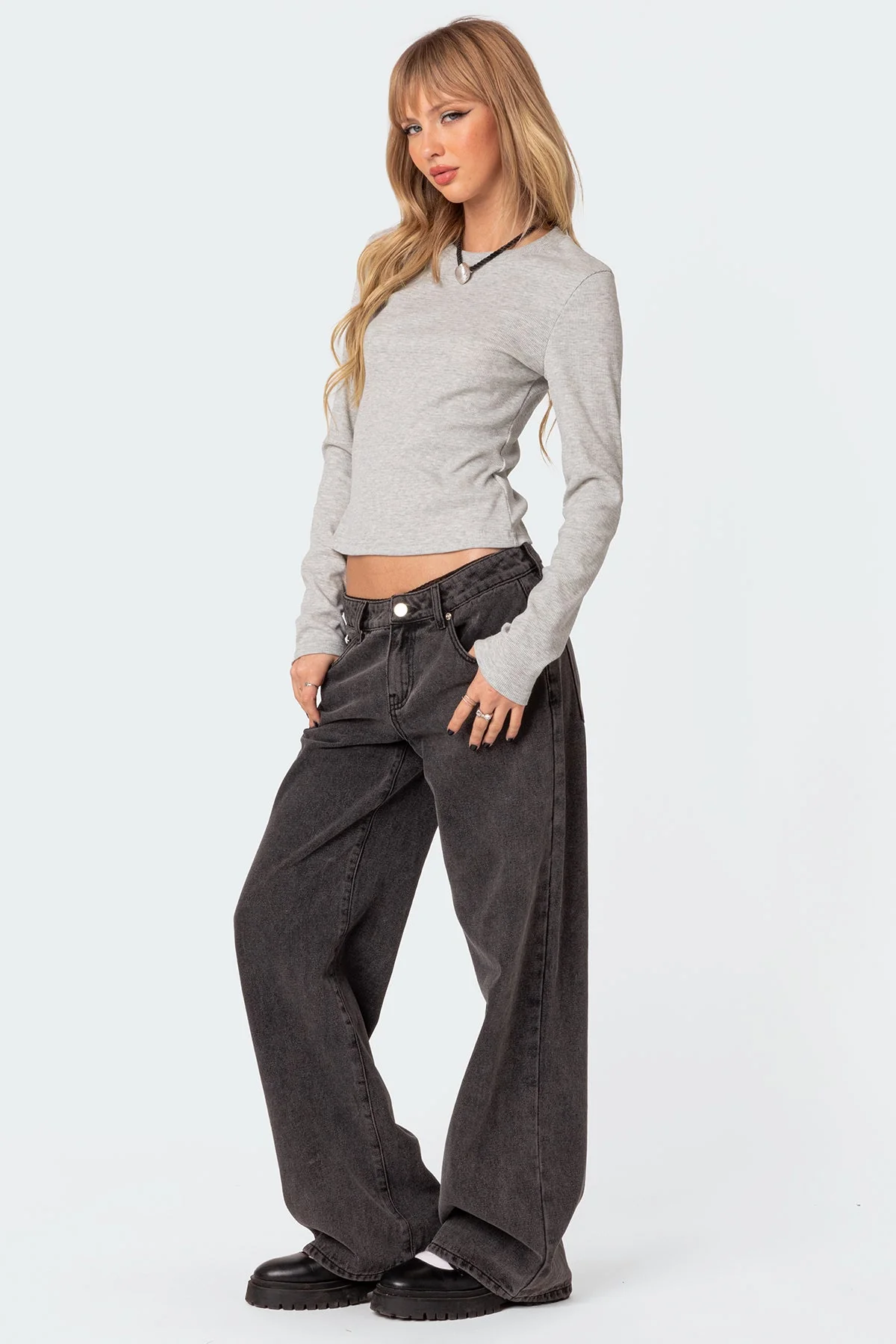 Marny Long Sleeve Waffle Top - Image 5